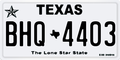 TX license plate BHQ4403