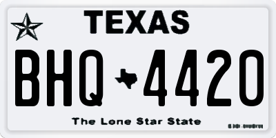 TX license plate BHQ4420