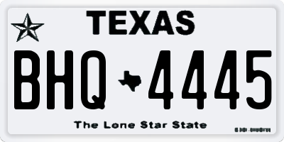 TX license plate BHQ4445