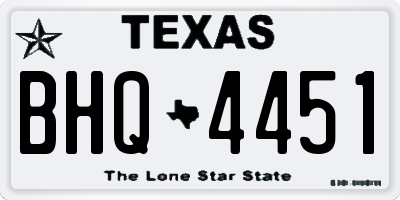 TX license plate BHQ4451