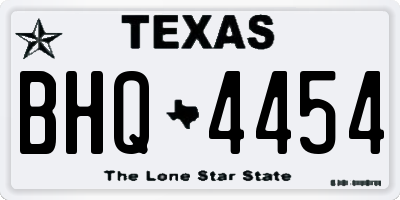 TX license plate BHQ4454