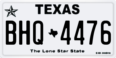 TX license plate BHQ4476
