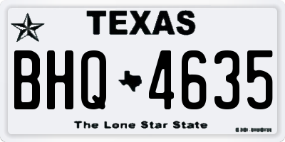 TX license plate BHQ4635