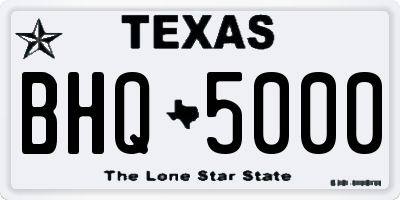 TX license plate BHQ5000