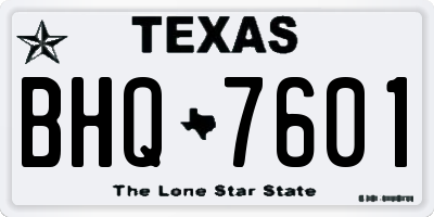 TX license plate BHQ7601