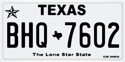 TX license plate BHQ7602
