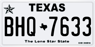TX license plate BHQ7633