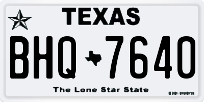 TX license plate BHQ7640