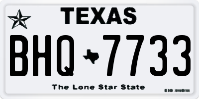 TX license plate BHQ7733