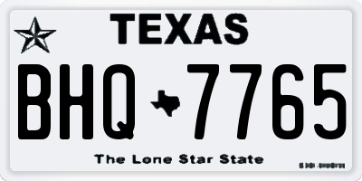 TX license plate BHQ7765