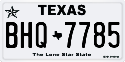 TX license plate BHQ7785