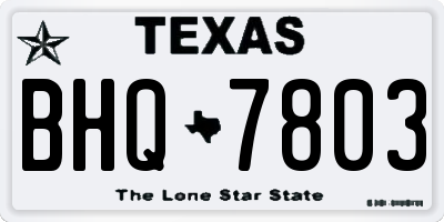 TX license plate BHQ7803