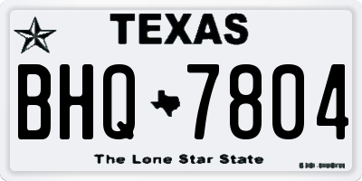 TX license plate BHQ7804