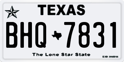 TX license plate BHQ7831