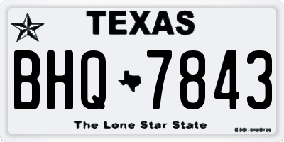 TX license plate BHQ7843