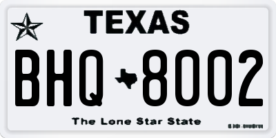 TX license plate BHQ8002