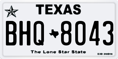 TX license plate BHQ8043