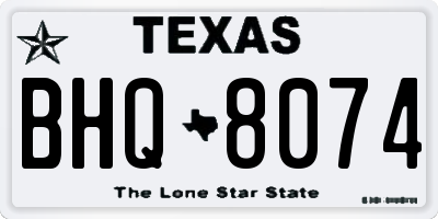 TX license plate BHQ8074