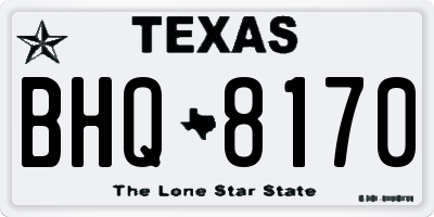 TX license plate BHQ8170