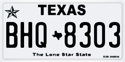 TX license plate BHQ8303