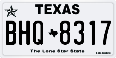 TX license plate BHQ8317