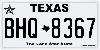 TX license plate BHQ8367