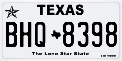 TX license plate BHQ8398