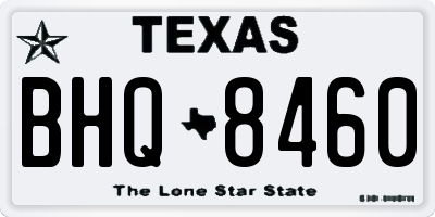 TX license plate BHQ8460