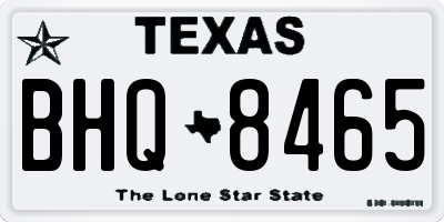 TX license plate BHQ8465