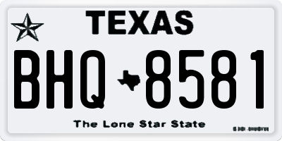 TX license plate BHQ8581