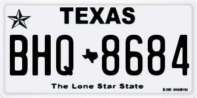 TX license plate BHQ8684