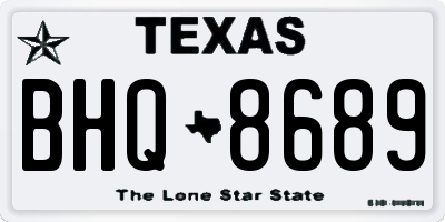 TX license plate BHQ8689