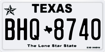 TX license plate BHQ8740
