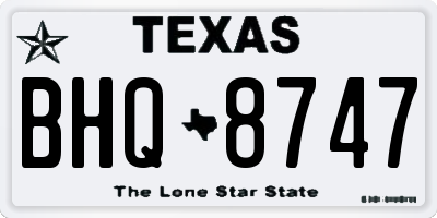 TX license plate BHQ8747