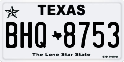 TX license plate BHQ8753