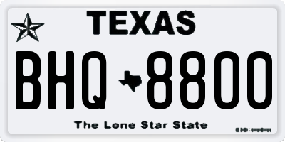 TX license plate BHQ8800