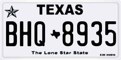 TX license plate BHQ8935