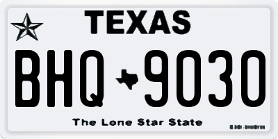 TX license plate BHQ9030