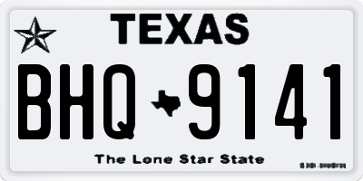TX license plate BHQ9141