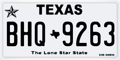 TX license plate BHQ9263