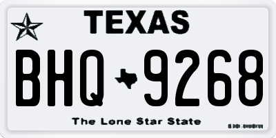 TX license plate BHQ9268