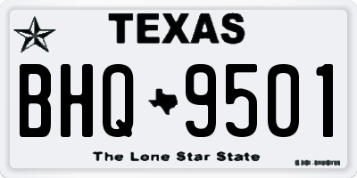 TX license plate BHQ9501