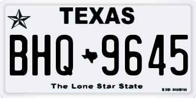 TX license plate BHQ9645