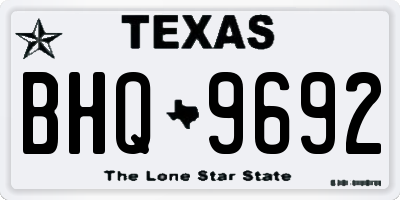 TX license plate BHQ9692