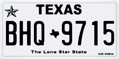 TX license plate BHQ9715