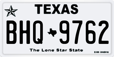 TX license plate BHQ9762