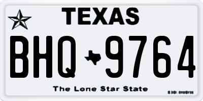 TX license plate BHQ9764