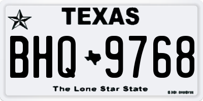 TX license plate BHQ9768