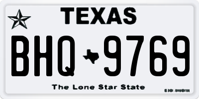 TX license plate BHQ9769