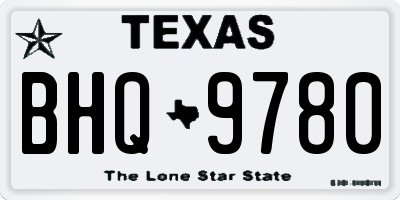 TX license plate BHQ9780